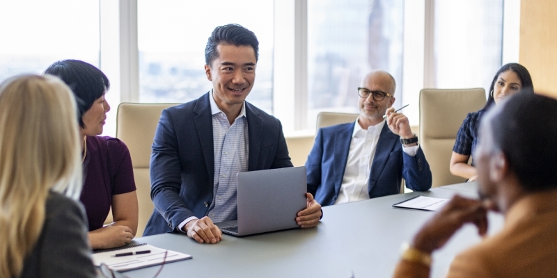 business people at conference table